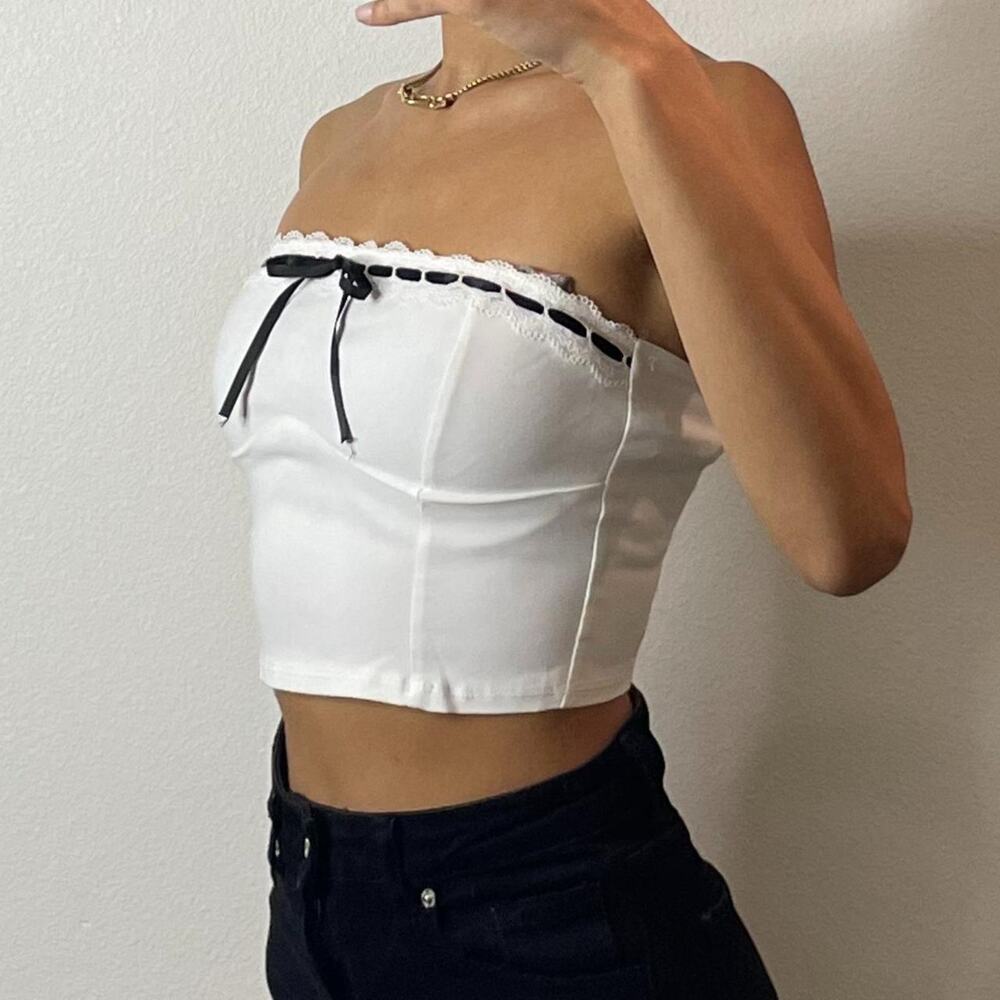 White Crop Top - Picture 2 of 4